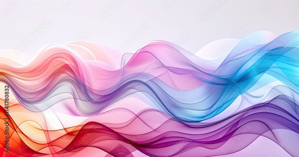 Aufkleber abstract wavy lines in vibrant colors create a fluid, dynamic background design.
