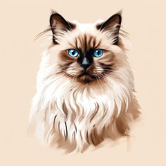 the AI Image Generator, Portrait of a Furry Cat With Bright Blue Eyes