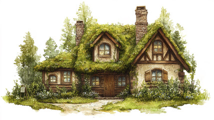 charming forest house surrounded by lush greenery and eco friendly design