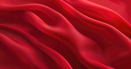 Obraz premium A close-up of flowing red fabric, showcasing smooth curves and texture.