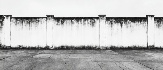 Wall with a white background and a black and white photo of it. Banner
