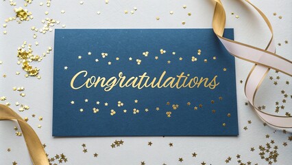 Congratulations greeting card featuring floral and leaf design, perfect for well done moments, graduation, new job, new house, exam success, celebrations, and special occasions.