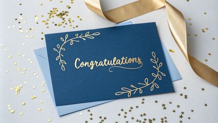 Congratulations greeting card featuring floral and leaf design, perfect for well done moments, graduation, new job, new house, exam success, celebrations, and special occasions.