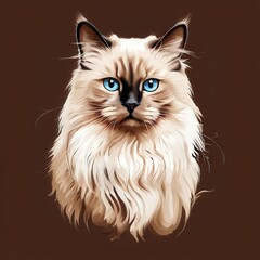 the AI Image Generator, Portrait of a Furry Cat With Bright Blue Eyes
