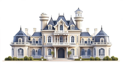 Obraz premium Luxurious castle like house with grand design and elegant features