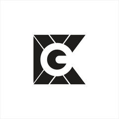 Letter Cg or Gc initial, negative space, icon elegant and Professional letter icon design