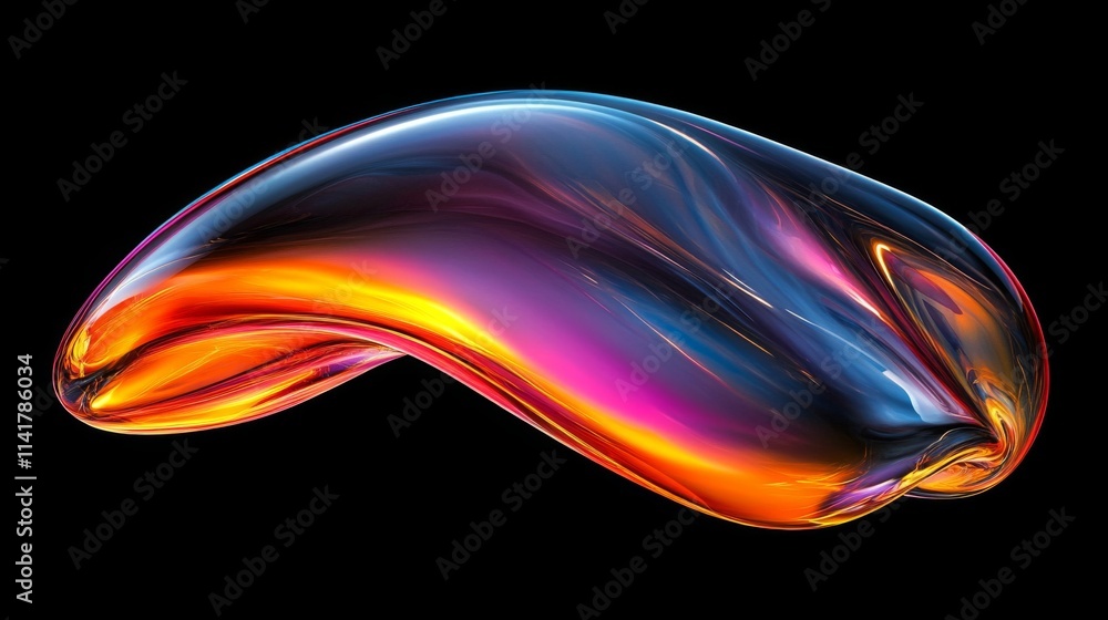 Poster abstract fluid form with vibrant color gradient