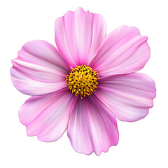 Fototapeta premium pink cosmos flower isolated on a white background with vibrant petals and natural beauty