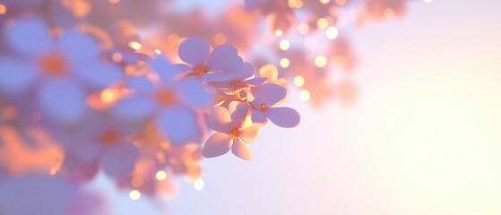 Fototapeta premium Close up of a flower with a light blue background. Banner