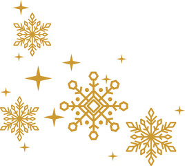 Gold Snowflakes with Sparkle