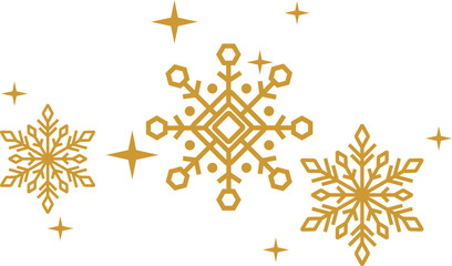 Gold Snowflakes with Sparkle