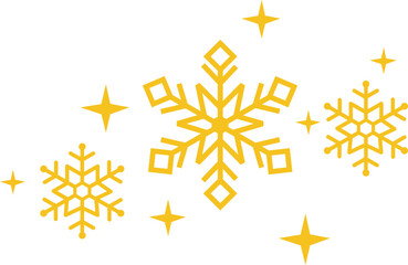 Gold Snowflakes with Sparkle