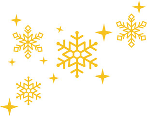 Gold Snowflakes with Sparkle