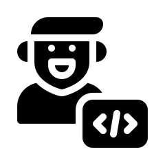 Coding glyph icon