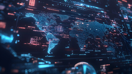 Visual of a digital interface showing economic policy