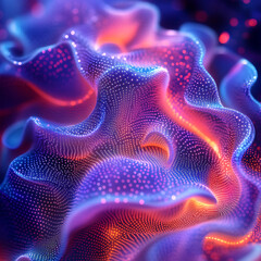Obraz premium Captivating Neon Dots with Flowing Motion and Sparkles