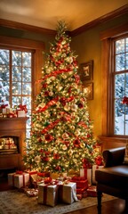 christmas tree and gifts
