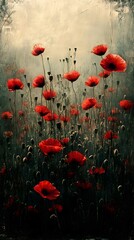 Obraz premium a poppy field in the summer