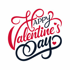 Happy Valentine's Day Typography Design For T Shirt