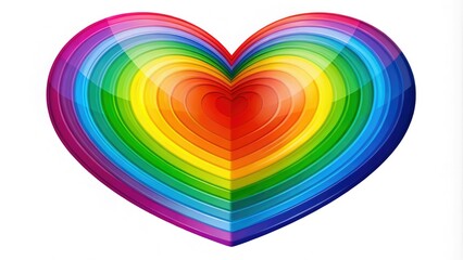 Colorful Rainbow Heart Shape Graphic Design - Rule of Thirds