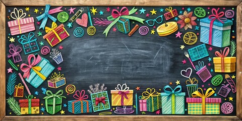 Doodle Gift Frame for Planner - Chalkboard Style Illustrations