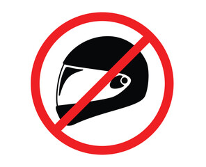 no helmet sign in red circle