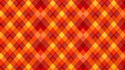Abstract Geometric Pattern of Interlocking Orange and Red Squares