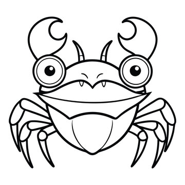 black and white cartoon crab clip art preview