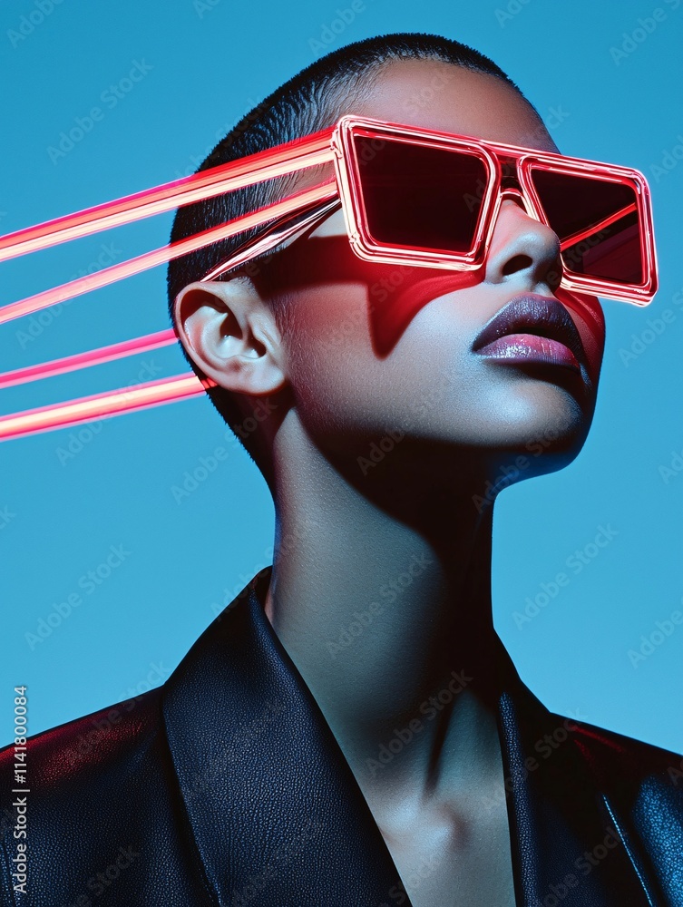Poster a profile creation page, vibrant design, avatar customization features, elegant layout with neon and