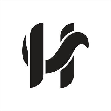 recommend clip art: H letter stylish line art logo, unique modern logo design idea