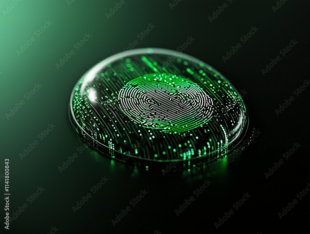 Aufkleber an online form interface for identity validation, biometrics inputs, high security themes, futuristi
