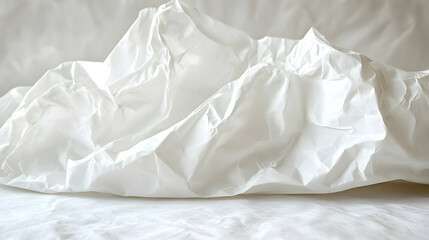 Obraz premium Abstract textured white crumpled paper background.