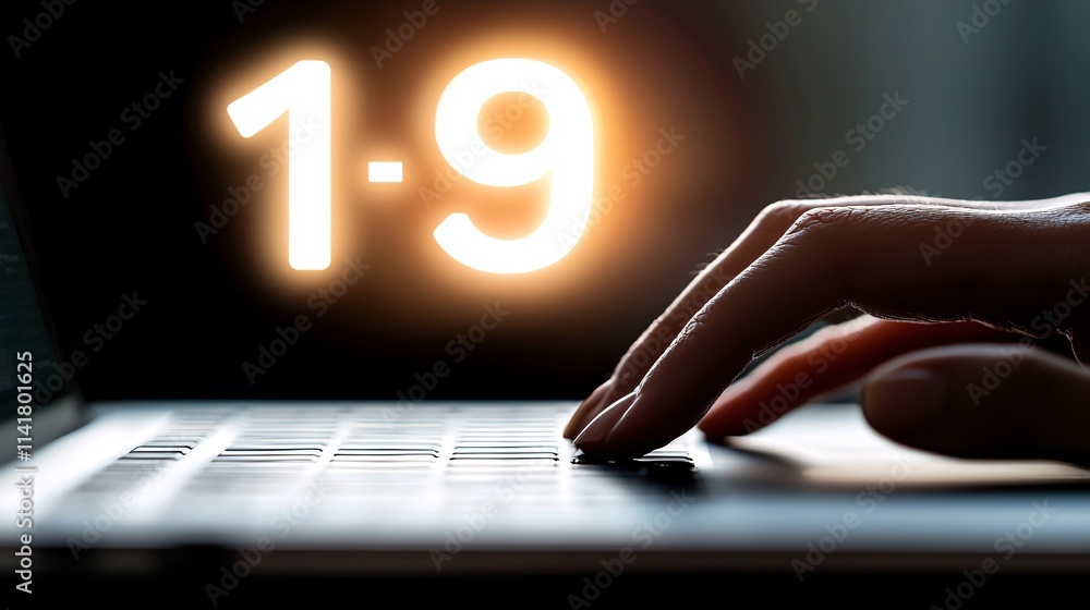 Poster a person typing on a laptop with an application form displayed on the screen, symbolizing online reg