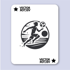 People play beach soccer. Active sports sea sandy coast. Guys pass ball each other on tropical beach. Open training for professionals and fun team game vacationers. Vector flat illustration isolated