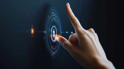 A futuristic concept of a digital record database being accessed on a virtual screen