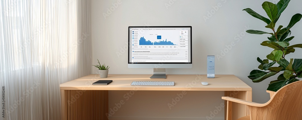 Poster a clean and minimalistic desktop showing application approval notification