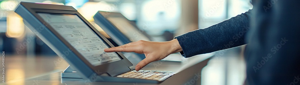 Poster a hand using biometric verification to log into a registration portal