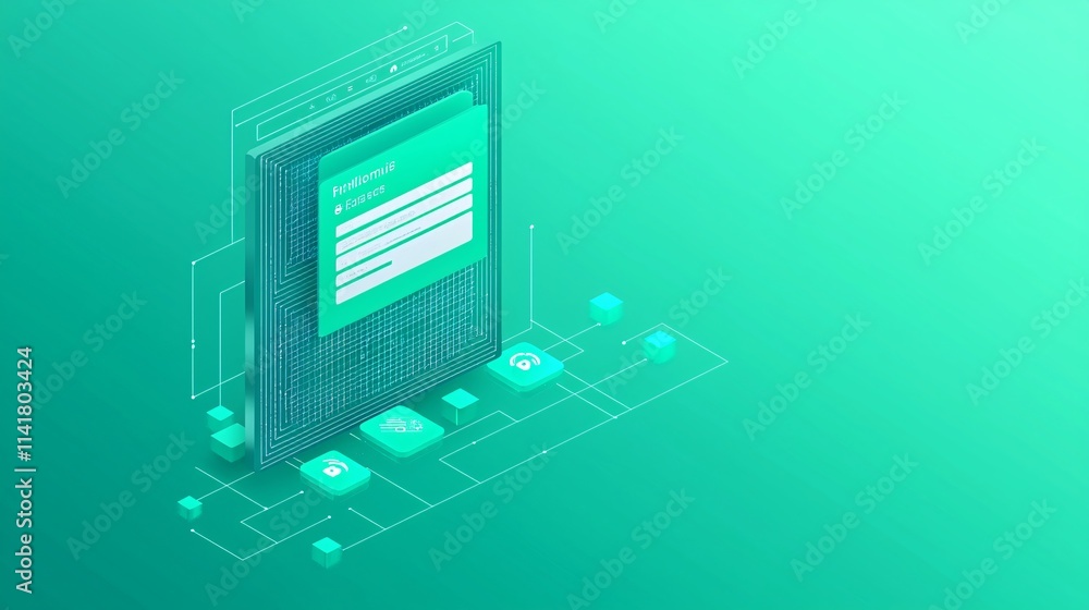Poster a modern ui with a seamless registration flow highlighted on a computer screen