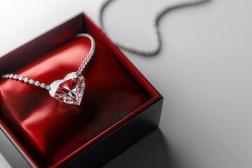 Diamond necklace in a luxurious gift box.