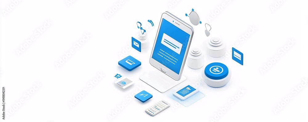 Poster a professional layout illustrating seamless application submission, vibrant ui elements with a corpo