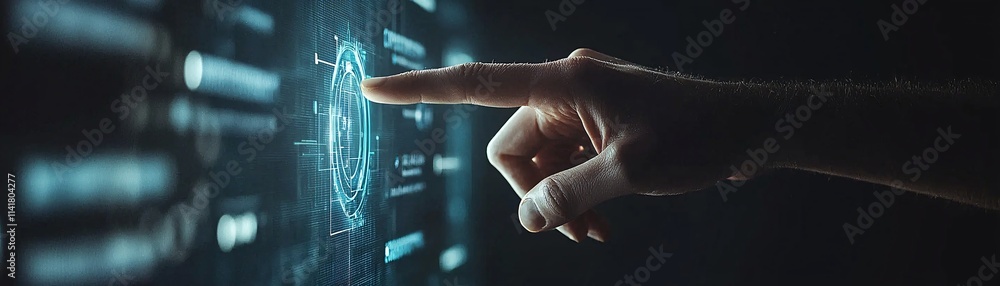 Poster a futuristic concept of application approval with ai integration, smooth interaction flows, and glow