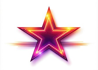 Obraz premium Transform Long Exposure Star Icon Clipart into a sleek, thin linear design on a white backgroundâ€”ideal for minimalist graphics, web applications, and modern aesthetics.