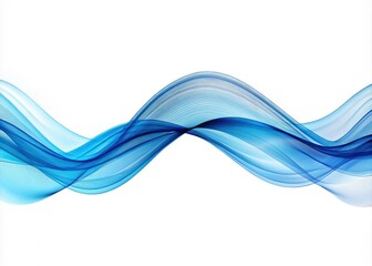 Obraz premium Vertical blue transparent waves on a white background create a minimalist aesthetic, perfect for modern art posters. This versatile graphic enhances text with a clean layout.