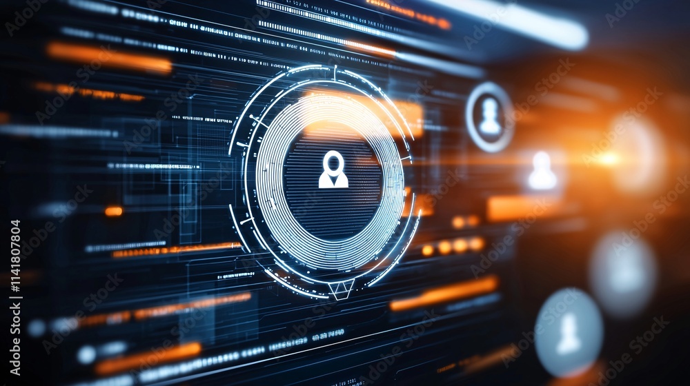 Aufkleber a stylized image of a digital id card being processed on a modern software interface