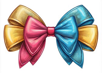 Vibrant bow vector illustration reimagined as an outline sketch, perfect for product photography, advertising, graphic design, and decorative projects to enhance visual appeal.