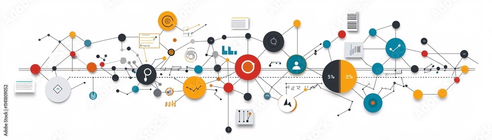 Poster a visually appealing depiction of online record management with charts and data visualization