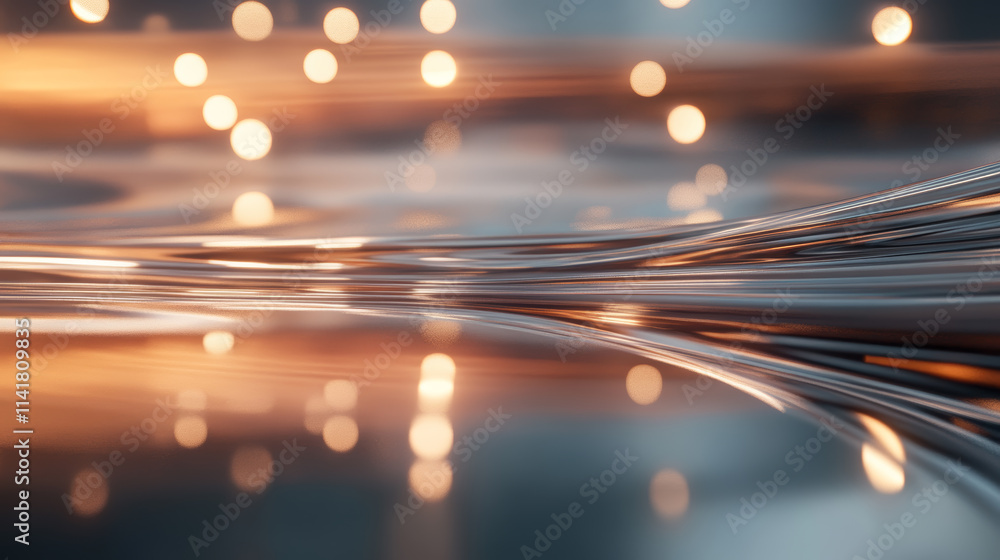 Poster swirling water reflects soft light in an abstract display of colors and patterns during a peaceful e