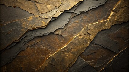Abstarct dark gold slate rock texture background.