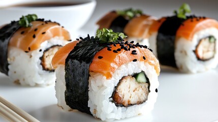 Sushi preparation workshop tokyo culinary arts contemporary kitchen close-up view japanese cuisine techniques