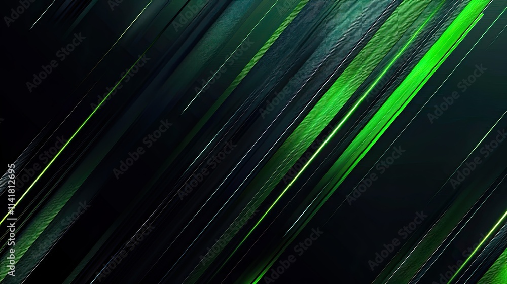 Poster abstract image featuring green and black diagonal lines creating a dynamic visual effect.